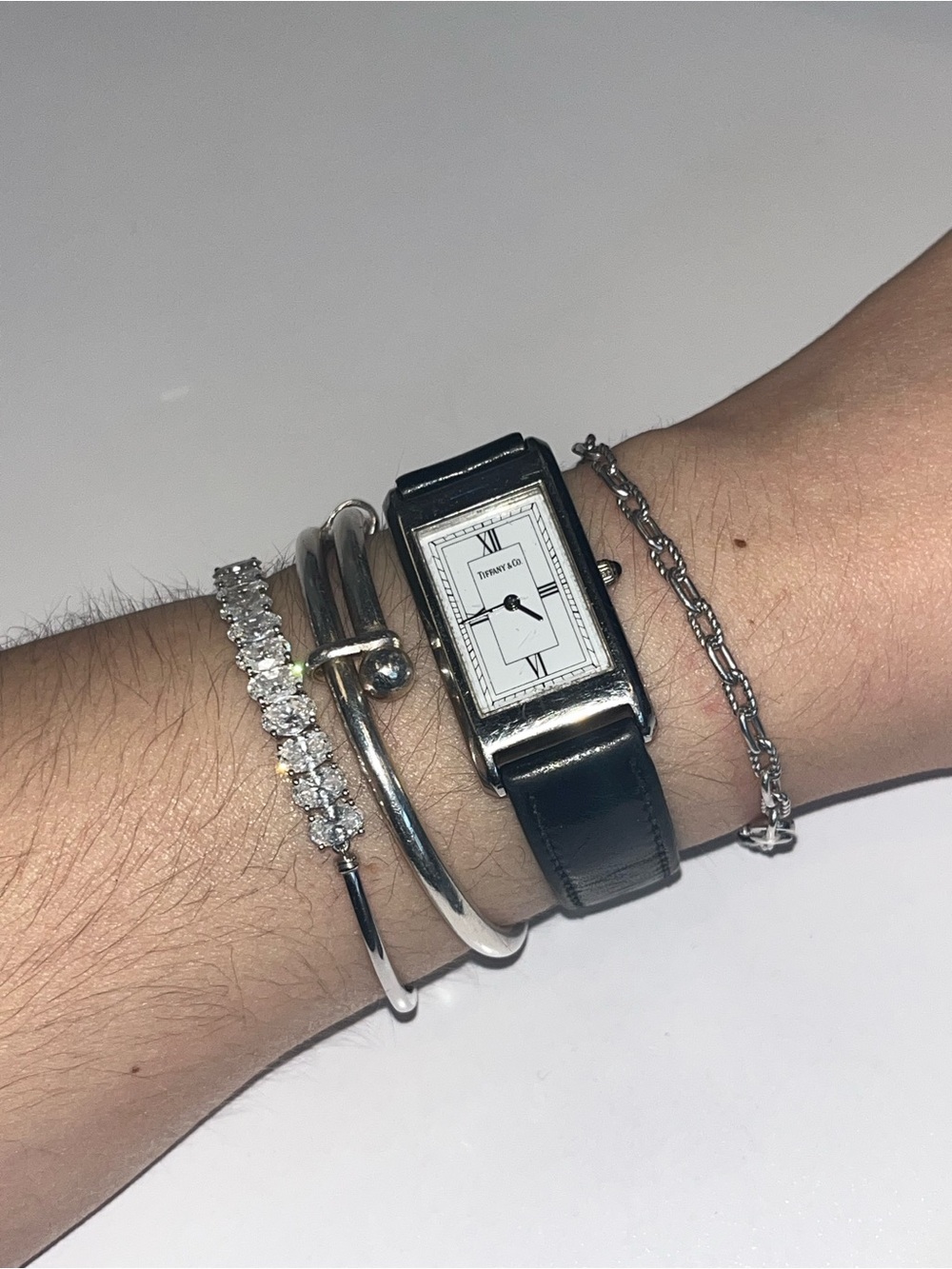 Authentic Tiffany & Co. Black Leather Watch